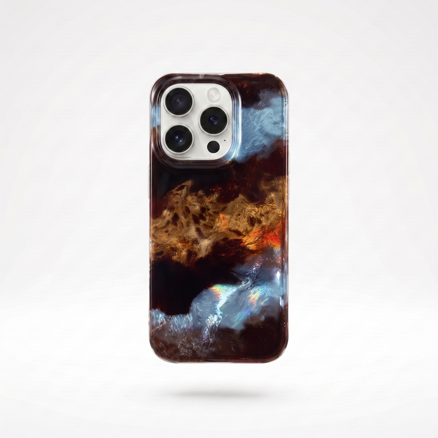 Vortex Pattern Amber Black Brown Blend Silicone Phone Case For iPhone 17 16 11 12 13 14 15 Pro Max XR Plus SE2 16E 17 Air Cover