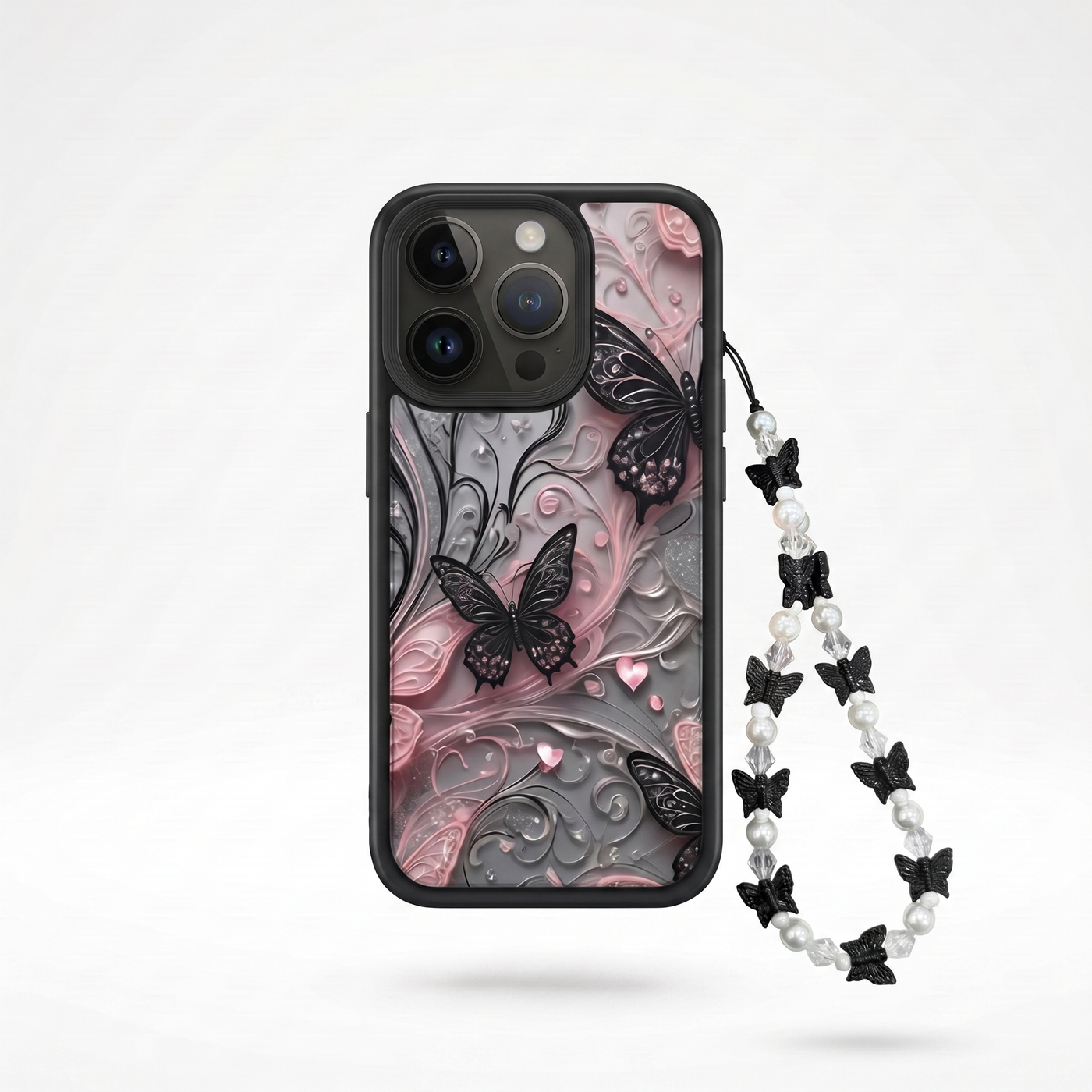Midnight Wings – black butterfly print iPhone case | KASED