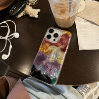 KASED Dreamy Art iPhone case – marble swirl print, close-up detail