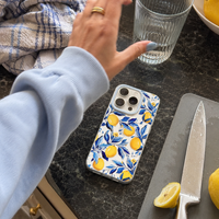 KASED Capri iPhone case – summer lemon clear print, close-up detail