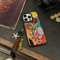 KASED Beach Kiss iPhone case – retro fruit print, shown on iPhone