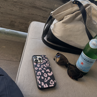 KASED Midnight Leopard iPhone case – black leopard print, close-up detail