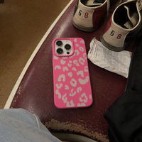 KASED Cherry Leopard iPhone case – rose-red leopard design, detail view