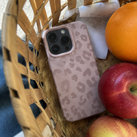KASED Blush Leopard iPhone case – blush leopard print, close-up detail