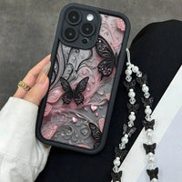 Midnight Wings black butterfly iPhone case, view 4 | KASED