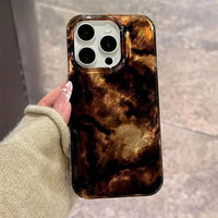 Vortex Pattern Amber Black Brown Blend Silicone Phone Case For iPhone 17 16 11 12 13 14 15 Pro Max XR Plus SE2 16E 17 Air Cover