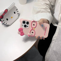 Cloud Kitty glasses-cat iPhone case, view 7 | KASED