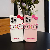 Cloud Kitty glasses-cat iPhone case, view 3 | KASED