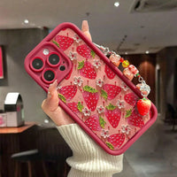 Berry Sweet strawberry floral iPhone case, view 3 | KASED