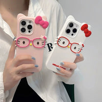 Cloud Kitty glasses-cat iPhone case, view 4 | KASED