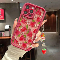 Berry Sweet strawberry floral iPhone case, view 2 | KASED