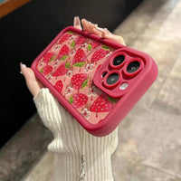 Berry Sweet strawberry floral iPhone case, view 4 | KASED
