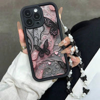 Midnight Wings black butterfly iPhone case, view 2 | KASED