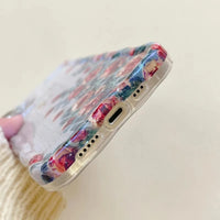 Retro Oil Painting Phone Case For iPhone 14 ProMax 15 13 12 16 Pro Luxury Flower Print Shockproof Silicone Cover Artistic Decor