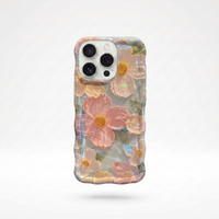 Retro Oil Painting Phone Case For iPhone 14 ProMax 15 13 12 16 Pro Luxury Flower Print Shockproof Silicone Cover Artistic Decor