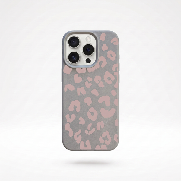 KASED Smoky Safari phone case – smoky-grey leopard-print design for iPhone, neutral aesthetic