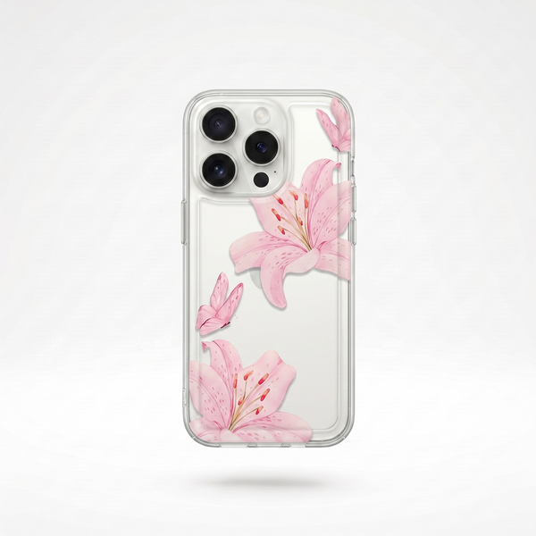 KASED Pressed Petals phone case – pressed-flower clear design for iPhone, dreamy aesthetic