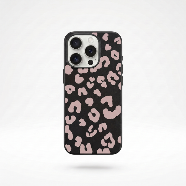 KASED Midnight Leopard phone case – black leopard-print design for iPhone, after-dark aesthetic