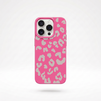 KASED Cherry Leopard phone case – rose-red leopard-print design for iPhone, confident aesthetic