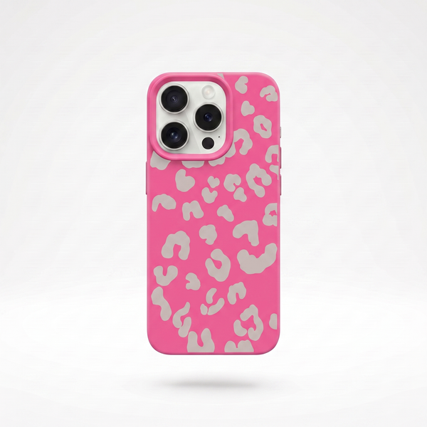 KASED Cherry Leopard phone case – rose-red leopard-print design for iPhone, confident aesthetic