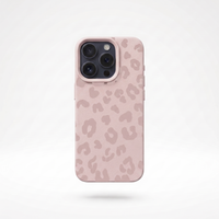 KASED Blush Leopard phone case – blush-pink leopard-print design for iPhone, coquette aesthetic