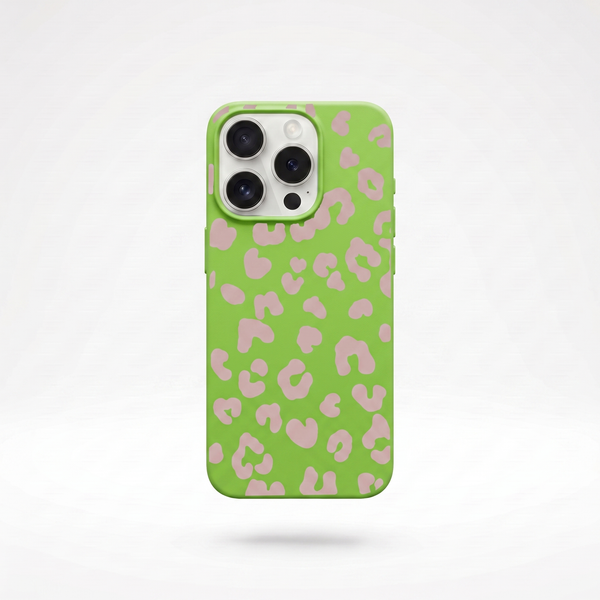 KASED Wild Fern phone case – fern-green leopard-print design for iPhone, earthy aesthetic