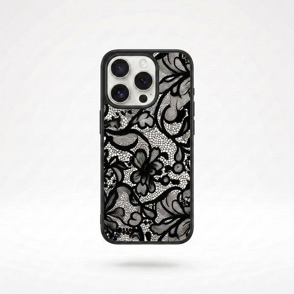 KASED Lace Darling phone case – rose lace textured design for iPhone, feminine aesthetic